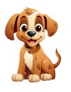 A cute brown dog with a smile, brown eyes and floppy ears