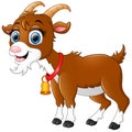 Cute brown goat cartoon