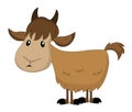 Cute brown goat, illustration Royalty Free Stock Photo