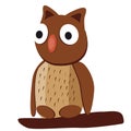 Cute brown owl with big eyes Royalty Free Stock Photo