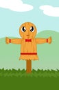 Cute scarecrow cartoon Royalty Free Stock Photo