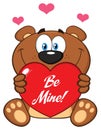 Cute Brown Teddy Bear Cartoon Mascot Character Holding A Valentine Love Heart With Text Be Me Royalty Free Stock Photo