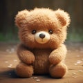 cute brown teddy bear on dark background Royalty Free Stock Photo