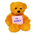 Im Sorry teddy bear Royalty Free Stock Photo