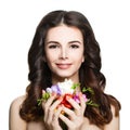 Cute Brunette Woman with Perfect Spring Makeup Royalty Free Stock Photo