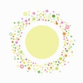 Cute Bubble round frame for text. Colorful Vector Illustration for Birthday cards