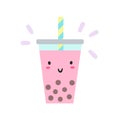 Cute bubble tea character.