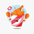 Cute bucket fried chicken icon design