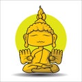 Cute Buddha statue cartoon Royalty Free Stock Photo