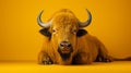 Quirky Minimalist Photography Of A Cute Buffalo In Wes Anderson Style