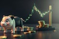 cute bull 3d rendered with bitcoins Royalty Free Stock Photo