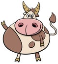 Cute bull farm animal comic character cartoon illustration