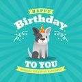 Cute bulldog Cartoon Birthday card design