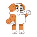 vector cute bulldog cartoon illustration isolated Royalty Free Stock Photo