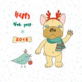 Cute bulldog in cartoon style Royalty Free Stock Photo