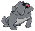 Cute Bulldog Singing Color Illustration Royalty Free Stock Photo