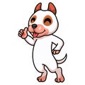 Cute bully kutta cartoon giving thumb up