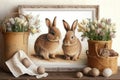 Cute Bunnies Easter, Happy Easter , Spirit of Easter.