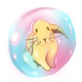 Cute Rabbit in a Bubble