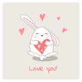 Cute bunny card Royalty Free Stock Photo