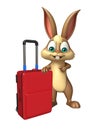 Cute Bunny cartoon character travel bag