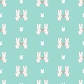 Cute Bunny Dolls Holding Hearts Vector Illustration Pattern Royalty Free Stock Photo