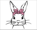 Cute bunny face with bandana. Sweet t-shirt print.