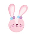 Cute bunny face ears decoration animal cartoon