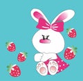 cute bunny girls print vector art Royalty Free Stock Photo