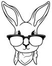 Cute bunny with glasses vector