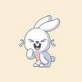 Cute bunny laughing happily cartoon