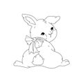 Cute bunny line art. Simple hipster rabbit drawing Royalty Free Stock Photo