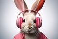 cute bunny music lover with headphones 6