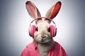 cute bunny music lover with headphones 4