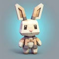 Cute Bunny Pixel Art: Minecraft-inspired Rabbit Character