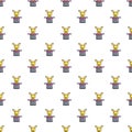 Cute bunny rabbit in magic hat pattern seamless Royalty Free Stock Photo