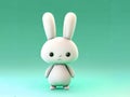 Cute bunny rabbit plush toy isolated on colorful background