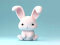 Cute bunny rabbit plush toy isolated on colorful background