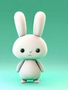 Cute bunny rabbit plush toy isolated on colorful background