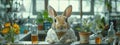 A Curious Bunny Scientist in a Laboratory Royalty Free Stock Photo