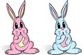 Cute bunny rabbits in awe or scared Royalty Free Stock Photo