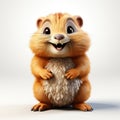 Cute Cartoon Squirrel 3d Illustration - Realistic And Hyper-detailed Renderings