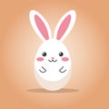 Cute bunny vector illustration, Happy Easter background for greeting card