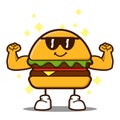 Cute burger cartoon mascot character