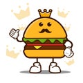 Cute burger cartoon mascot character