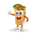 Cute burrito mascot thumbs up Royalty Free Stock Photo