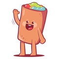 Cute burrito vector cartoon character Royalty Free Stock Photo