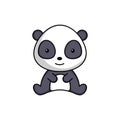 Cute business panda icon on white background. Mascot cartoon animal character design of album, scrapbook, greeting card, Royalty Free Stock Photo