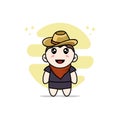 Cute business woman character wearing cowboy costume Royalty Free Stock Photo