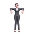 Cute business woman marionette pose Royalty Free Stock Photo